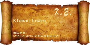 Kleman Endre névjegykártya